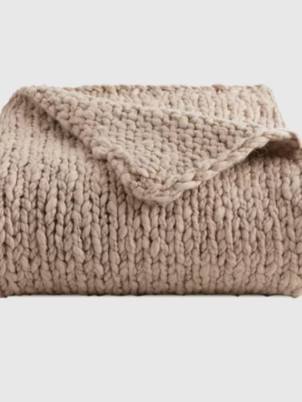 Quince Chunky Hand Knit Wool Throw Neutral NWT